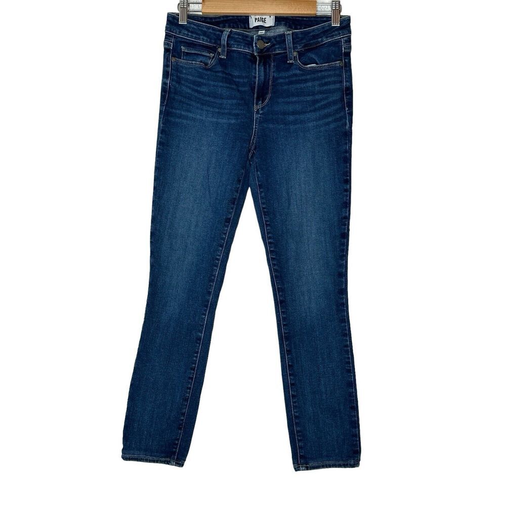 Paige‎ Blue Cotton Blend Skinny Leg Skyline Mid Rise Womens Denim Jeans Size 28